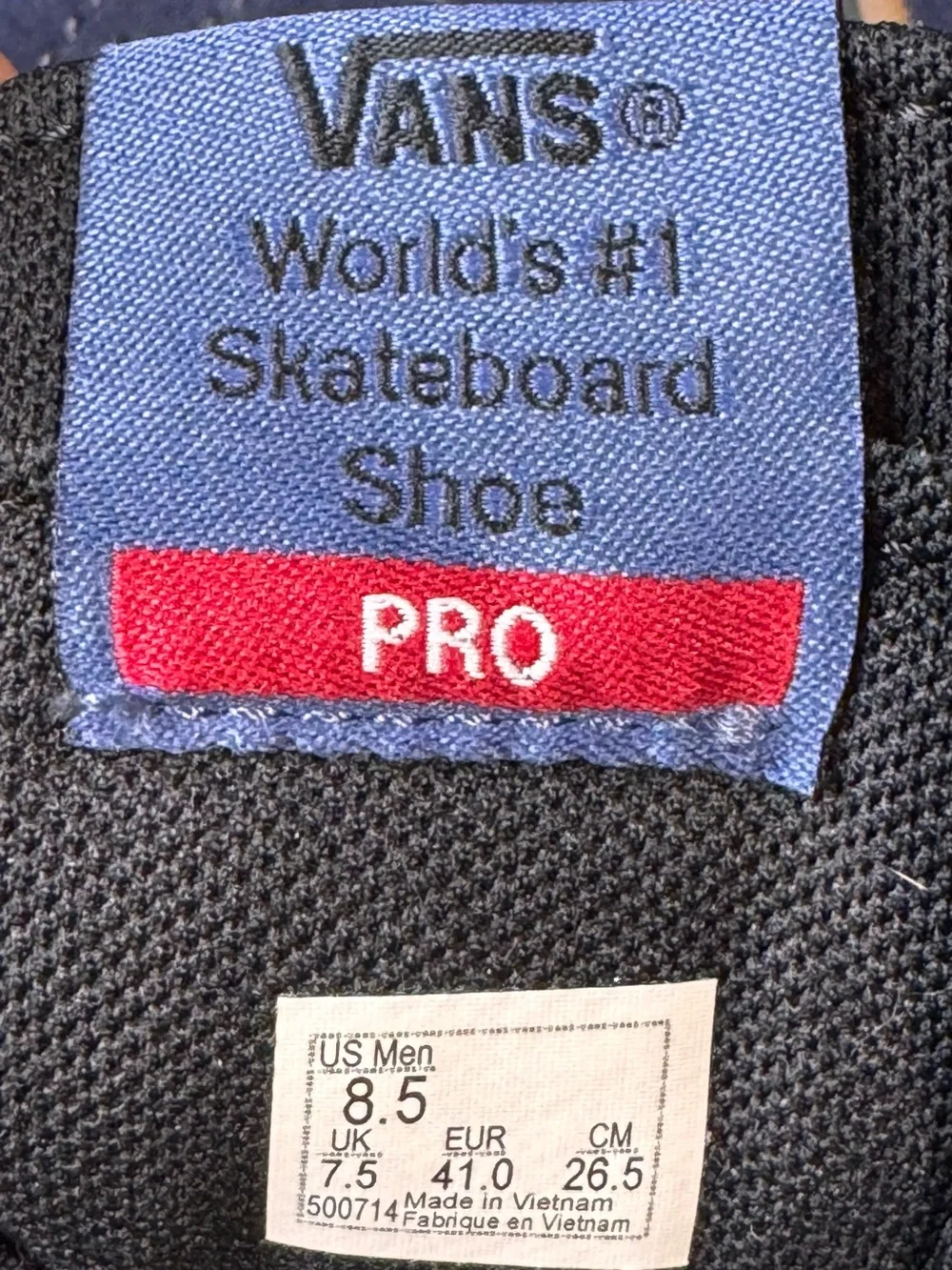 Vans Blue High-Top Sneakers with White Stripe and Gum Sole Size 8